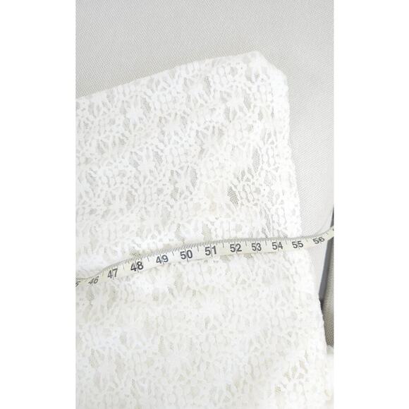 Only Hearts OFF White Sheer Lace Adorn Aline Maddalena Dianna Maxi Gown Sz M - Picture 7 of 11